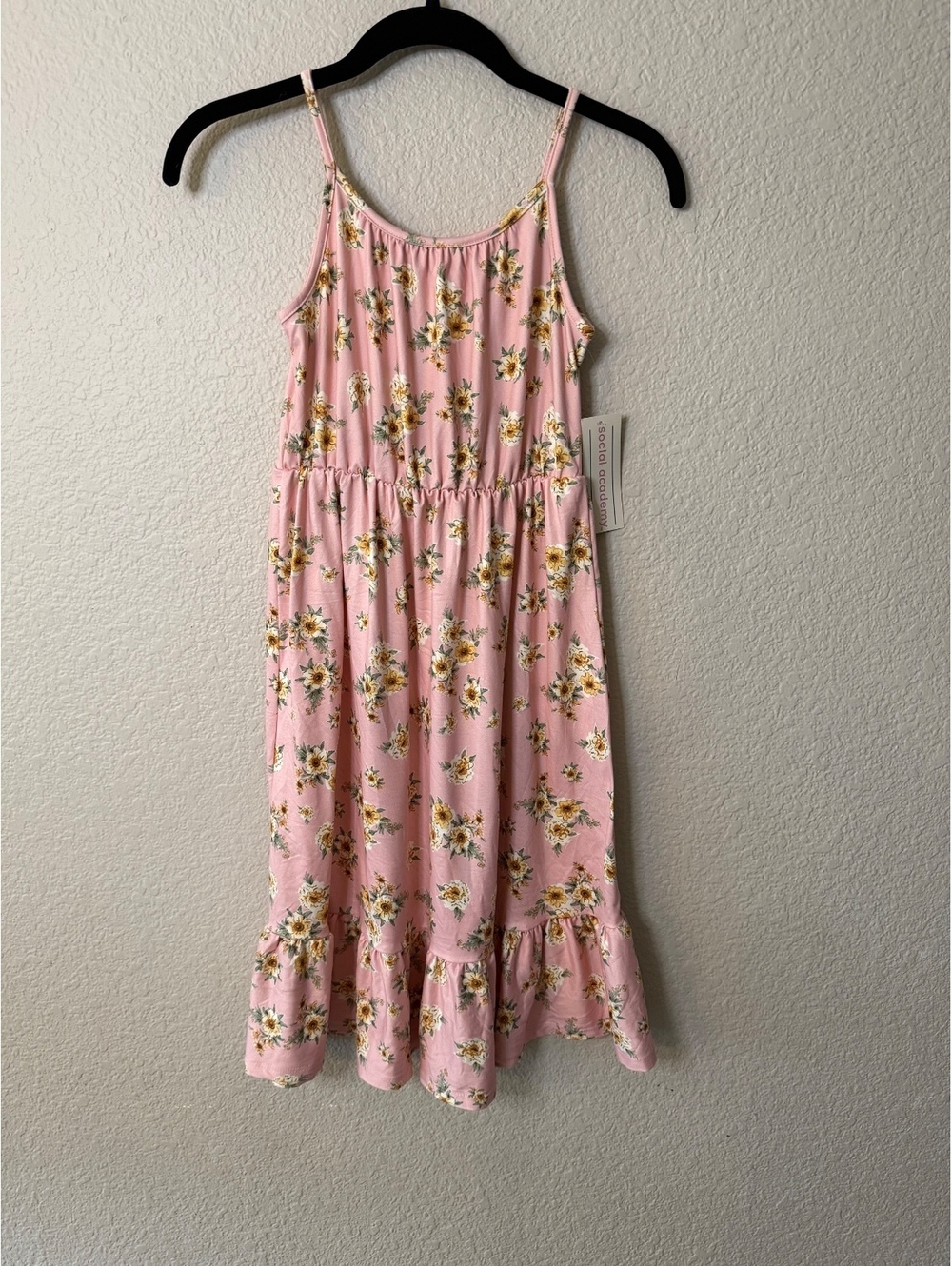 Girls Size 7 Social Academy Pink Floral Dress